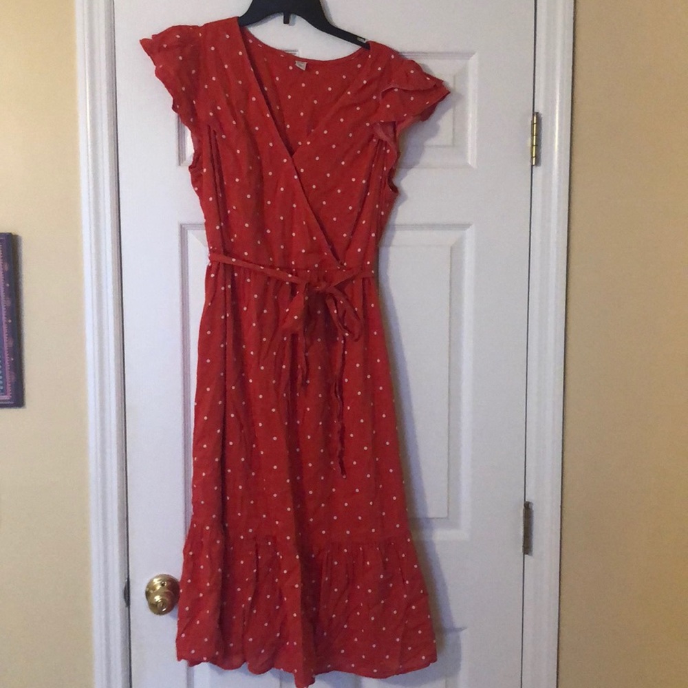 Polka Dot Red Midi Dress